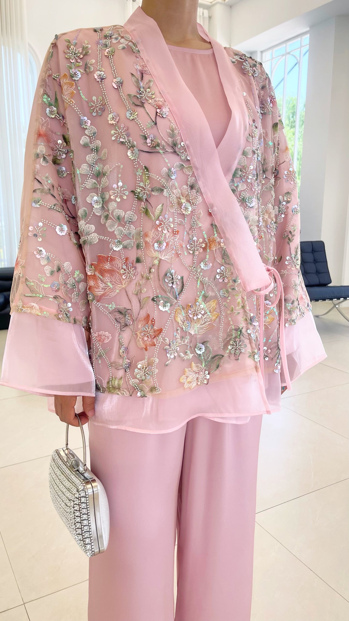 MSL897 Sequin Embroidery Short Jacket