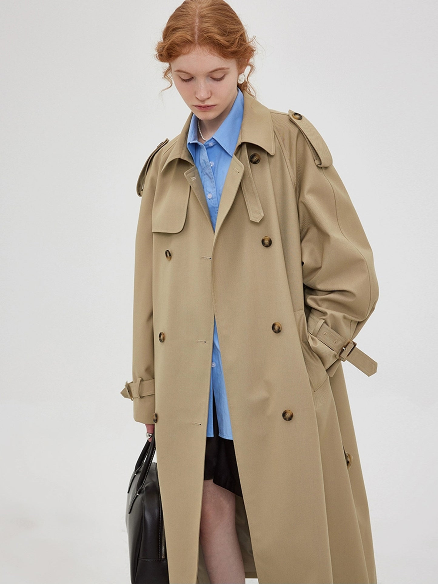 DY3 【Pre-order】 Women's Mid-length Coat with Double-breasted Collar and Front-opening Blazer