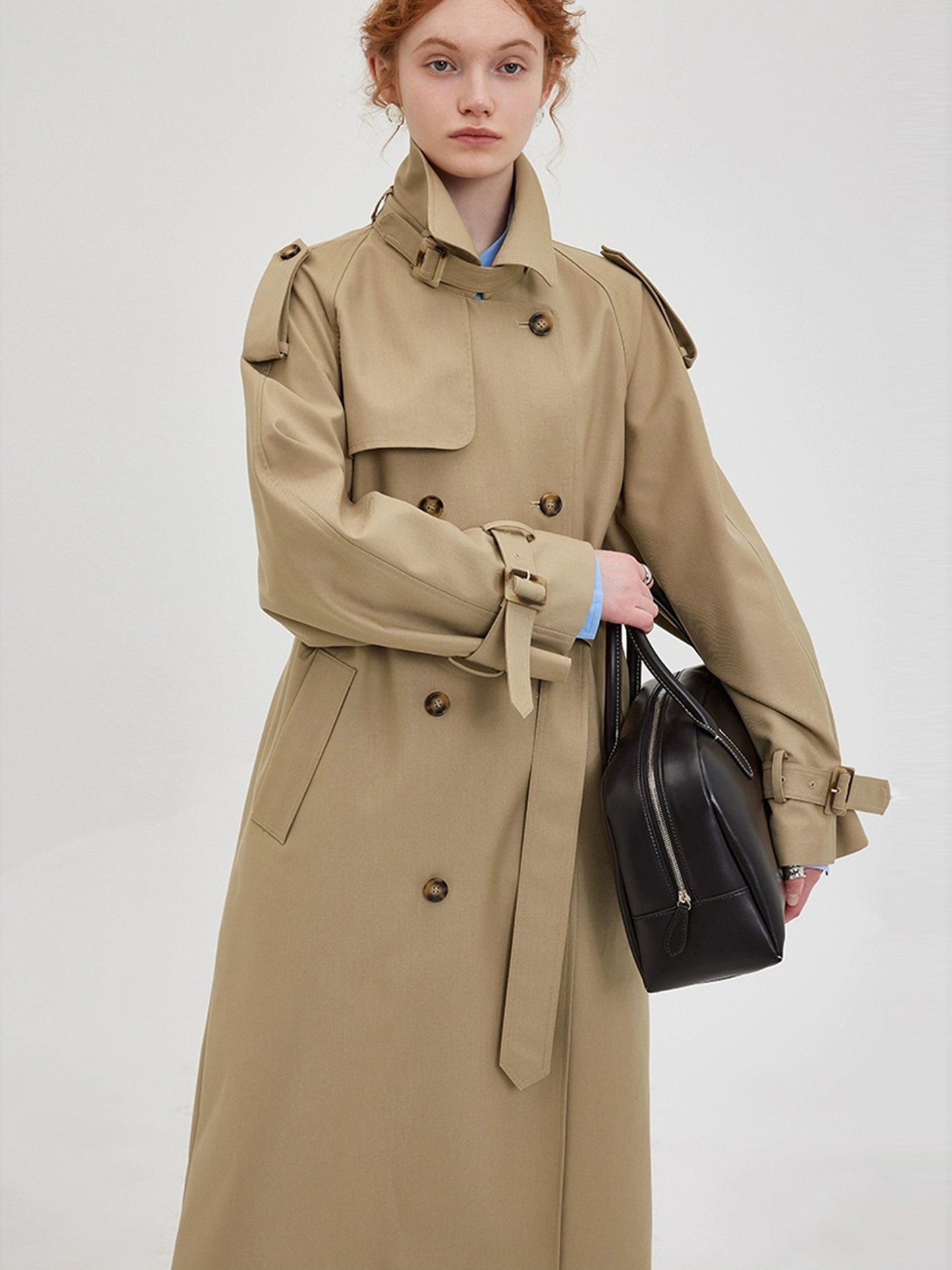 DY3 【Pre-order】 Women's Mid-length Coat with Double-breasted Collar and Front-opening Blazer