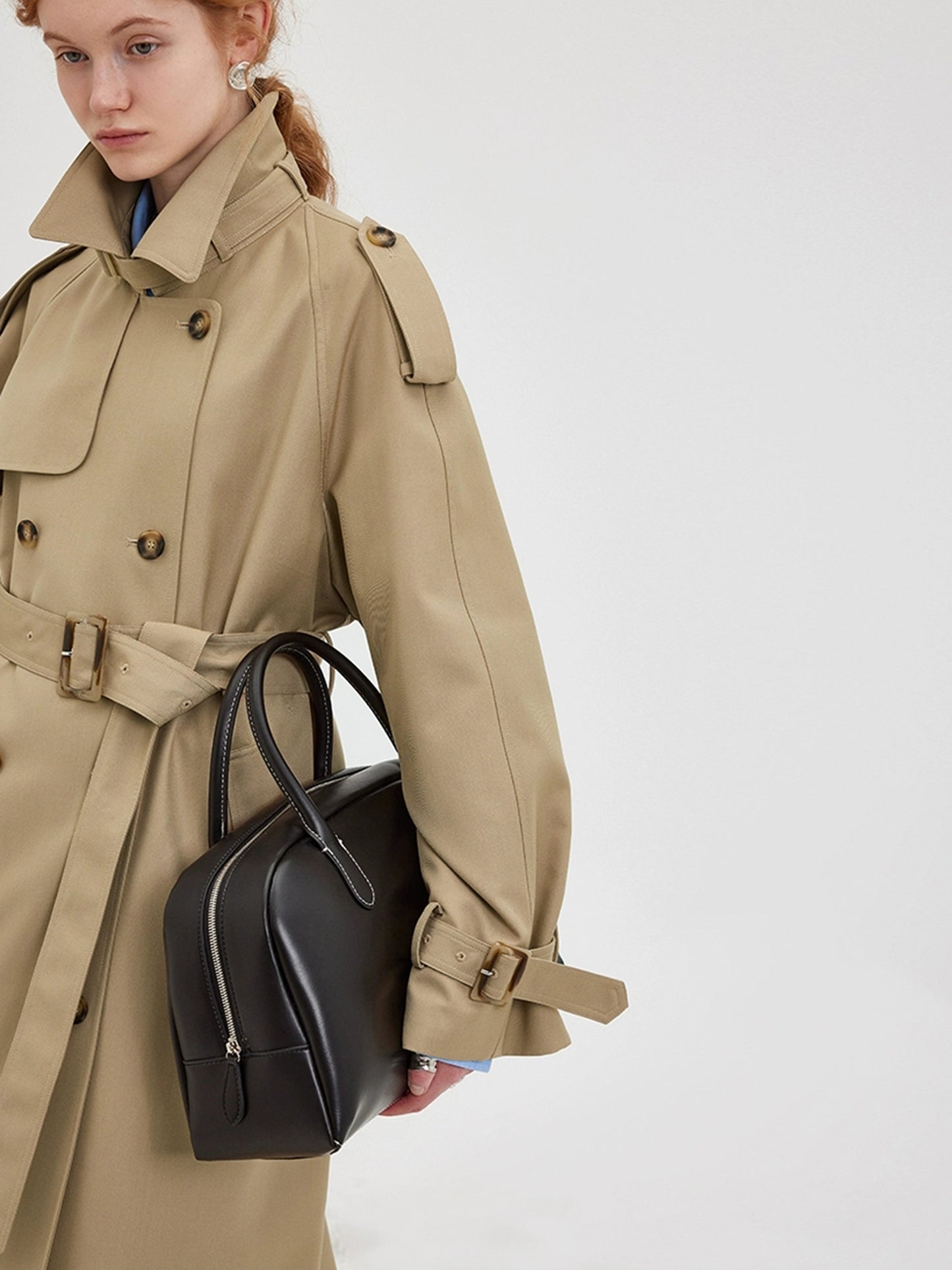 DY3 【Pre-order】 Women's Mid-length Coat with Double-breasted Collar and Front-opening Blazer