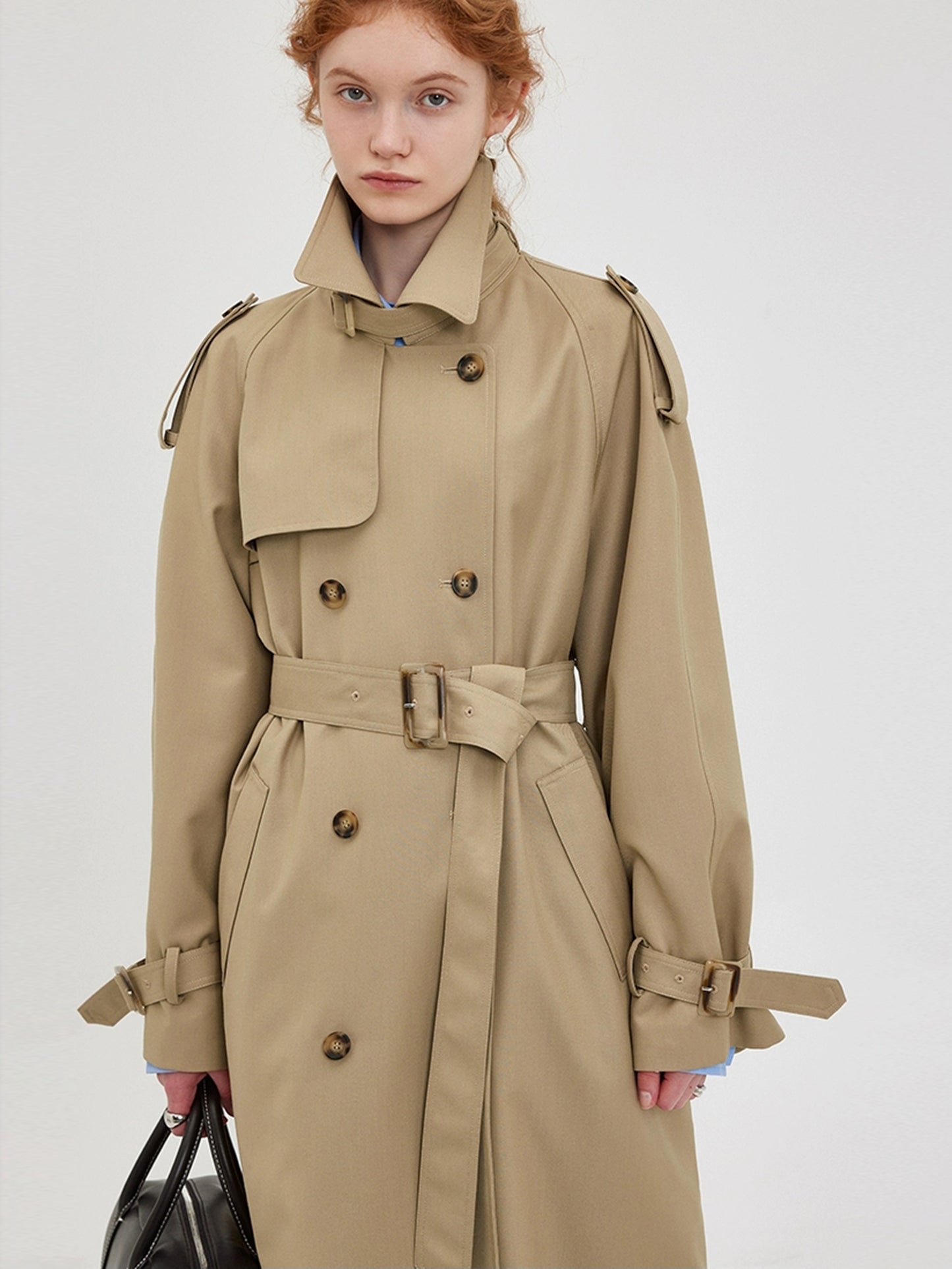 DY3 【Pre-order】 Women's Mid-length Coat with Double-breasted Collar and Front-opening Blazer