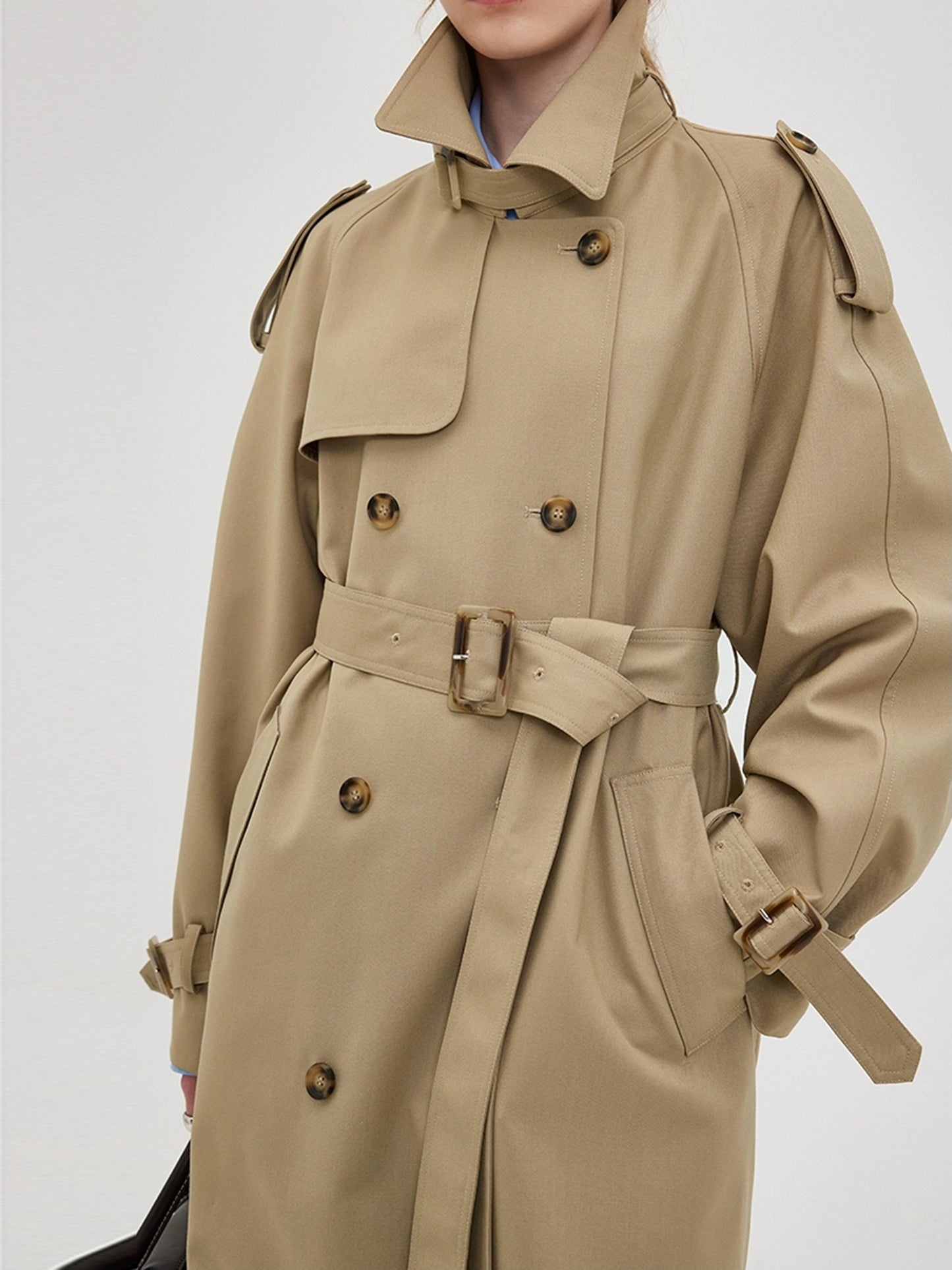 DY3 【Pre-order】 Women's Mid-length Coat with Double-breasted Collar and Front-opening Blazer