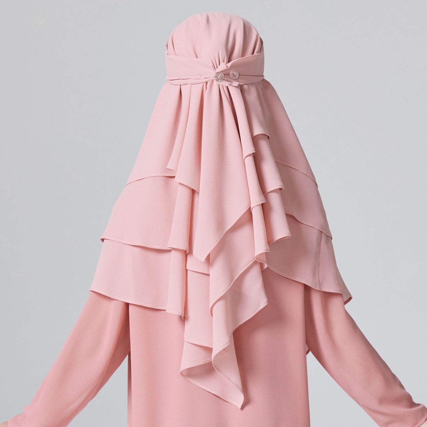 Muslism Ramadan kids khimar Girls Solid Layered Chiffon Hijab For Islam Party Pray Outdoor MSL167