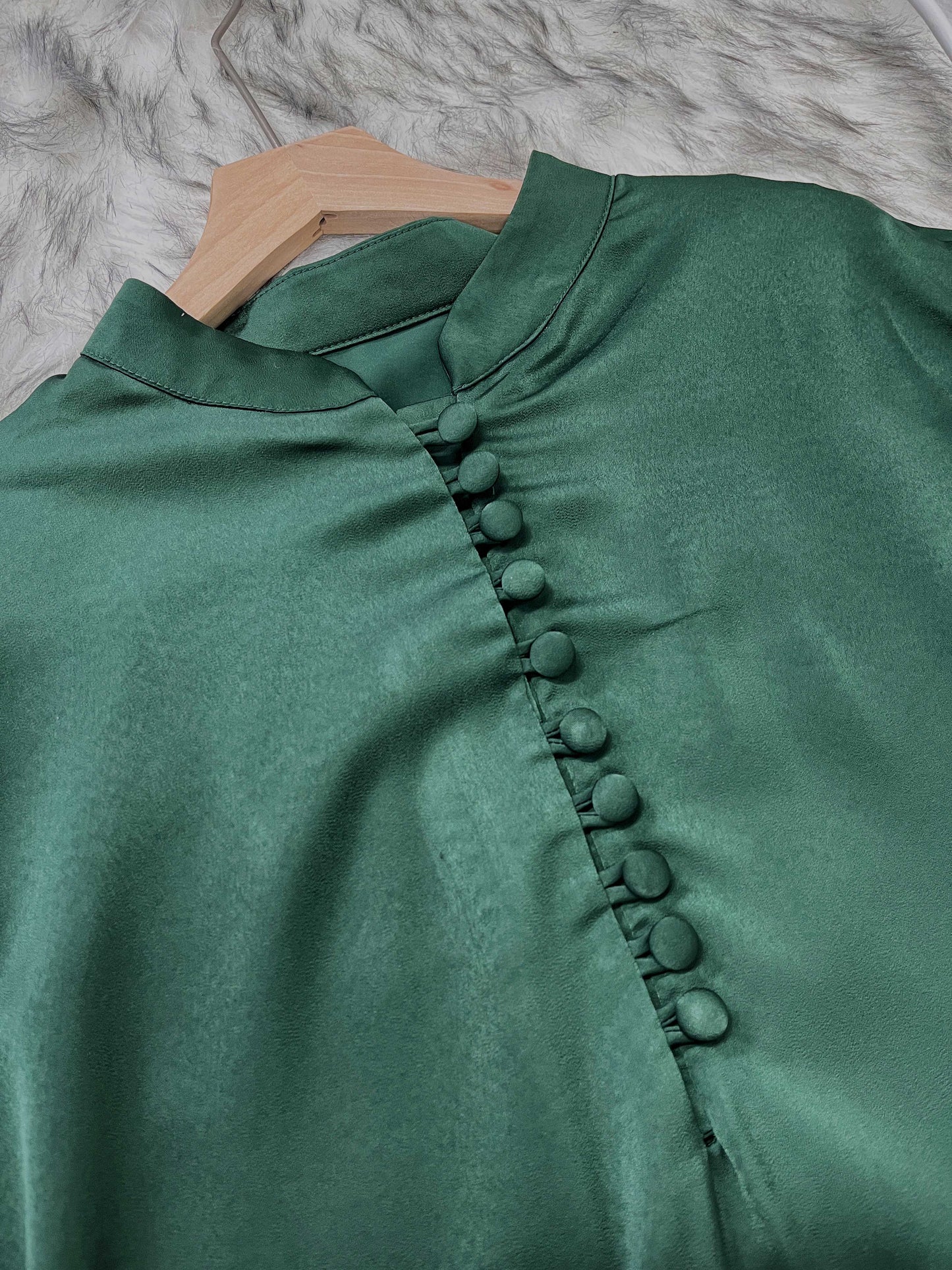 Ramadan Abaya Button Front Batwing Sleeve Modest Dress, Elegant Loose Solid Color Cloak Maxi Outwear Kaftan, Women's Clothing MSL125