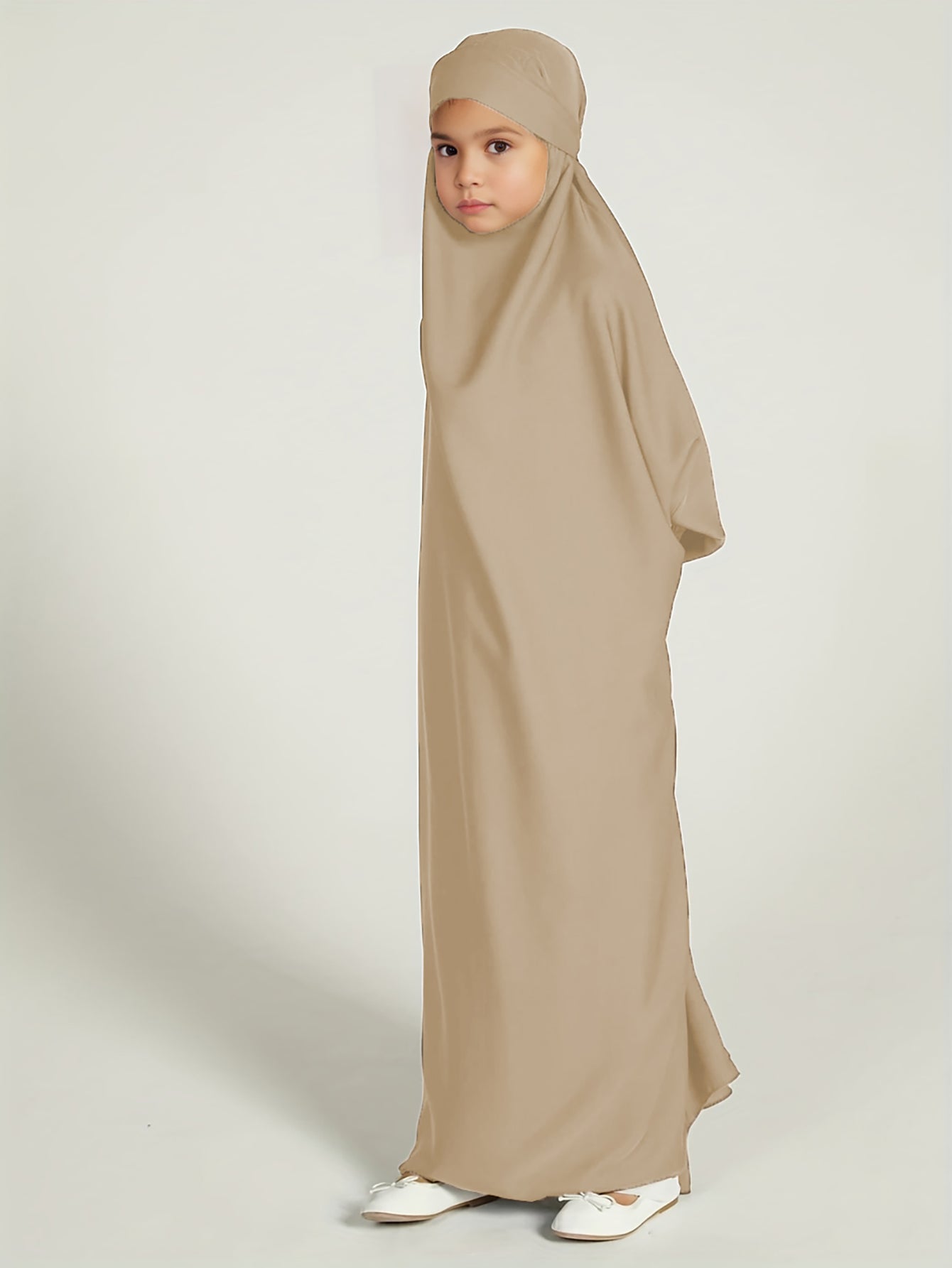 Ramadan Muslim kids Girls Abaya Solid Long Kaftan Robe Dress Kids Clothes For Gift MSL96