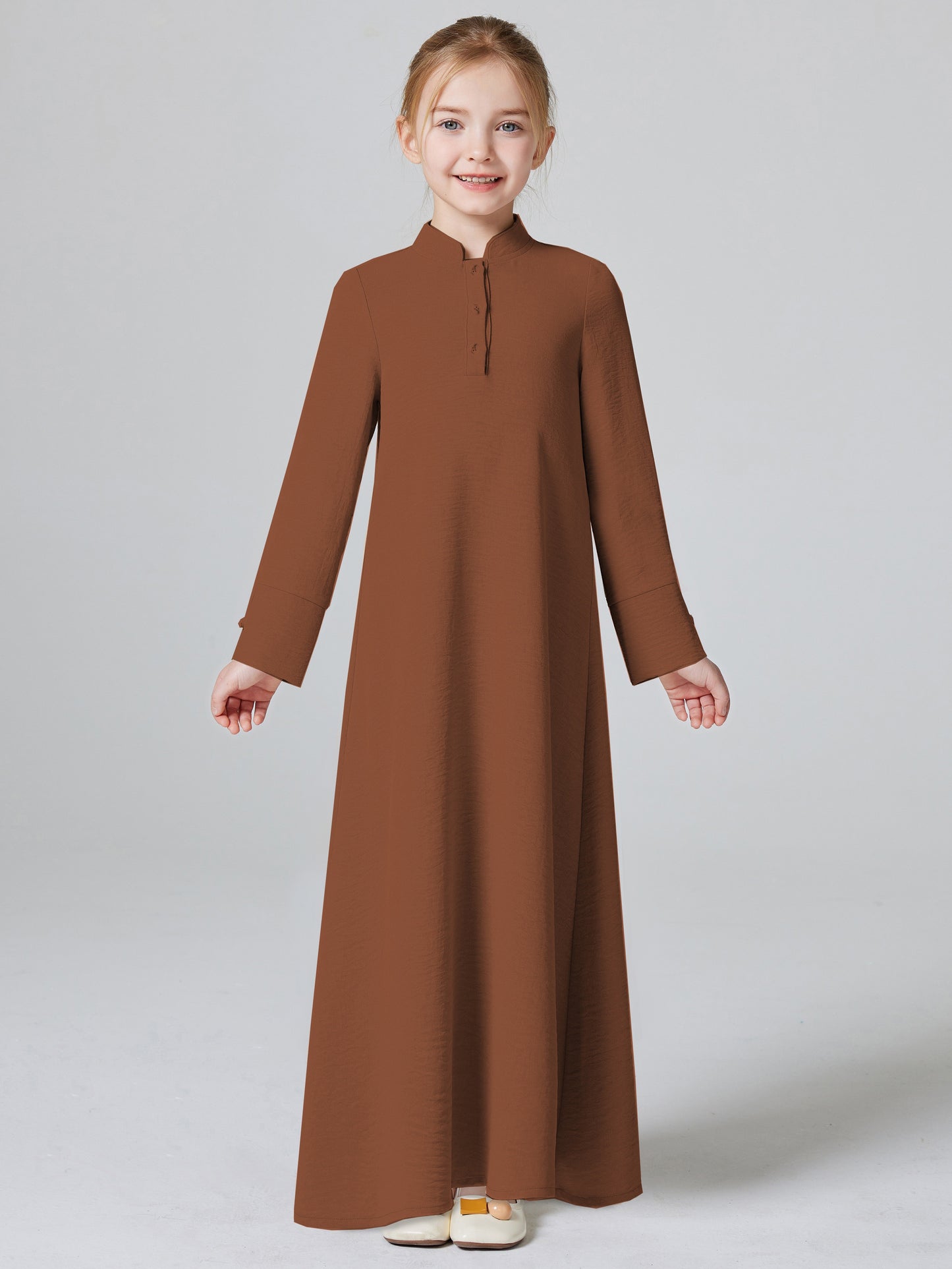 Abaya Ramadan Kebaya Girls 2pcs Muslim Outfits, Long Sleeve Dress + Hijab Set, Kids Abayas Girls Dubai Khimar MSL187