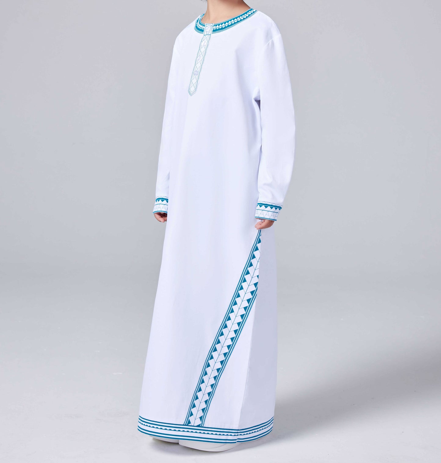 Ramadan Muslim Middle East Arab Dubai Malaysian boy printed loose robe button-up shirt MSL209