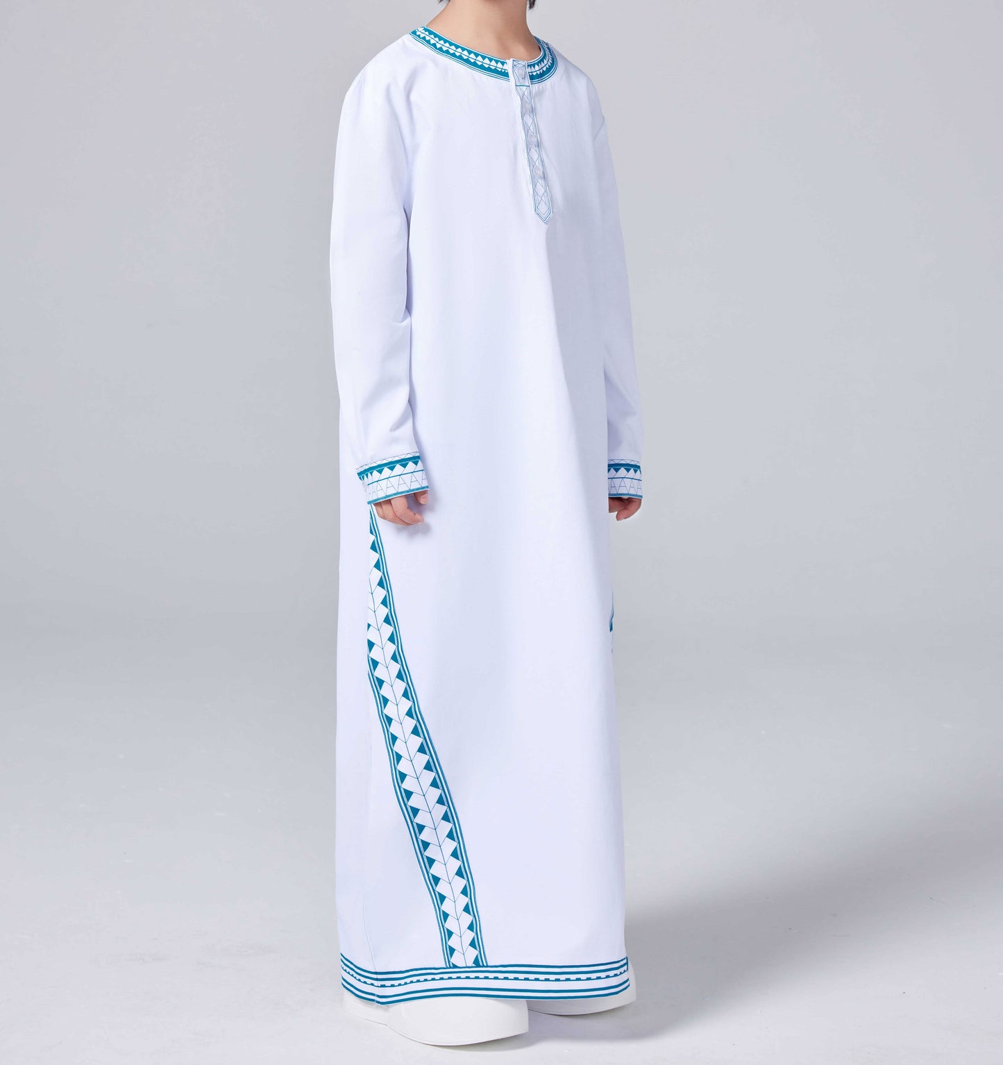 Ramadan Muslim Middle East Arab Dubai Malaysian boy printed loose robe button-up shirt MSL209