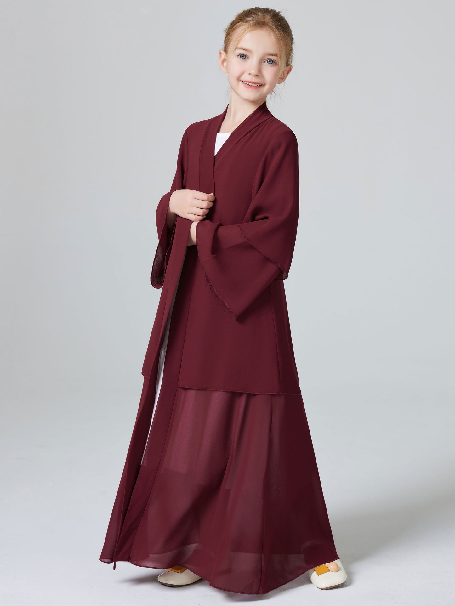 Ramadan Muslim kids Girls Abaya Solid Long Kaftan abaya enfant Robe Dress Kebaya Kids Clothes For Gift (Without Hijab) MSL131