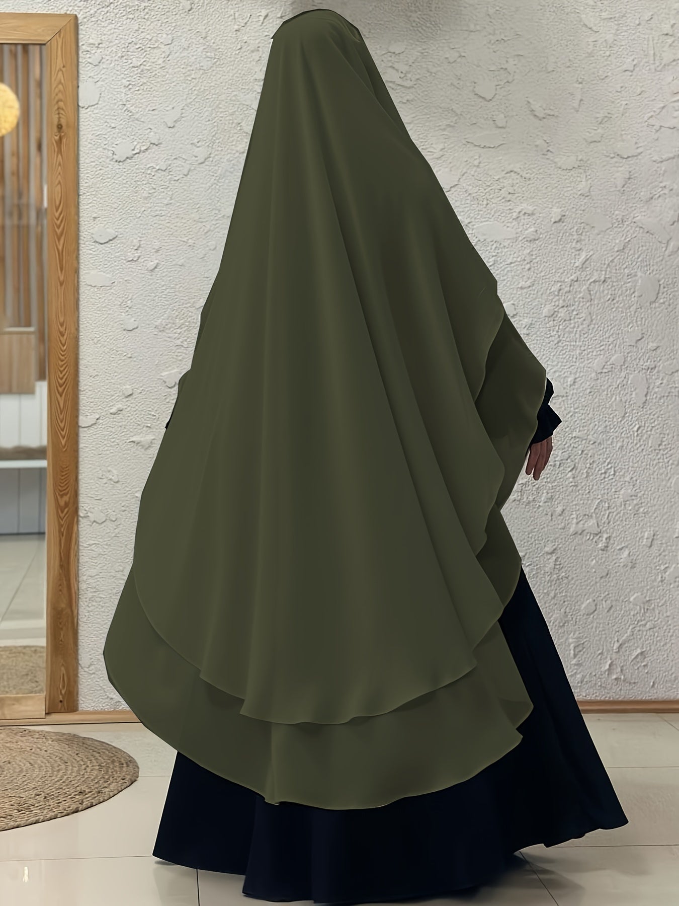 MSL161 kebaya Ramadan Convenient Solid Color Scarf Long Hijab, Casual Large Shawl Windproof Kebaya, Women's Clothing