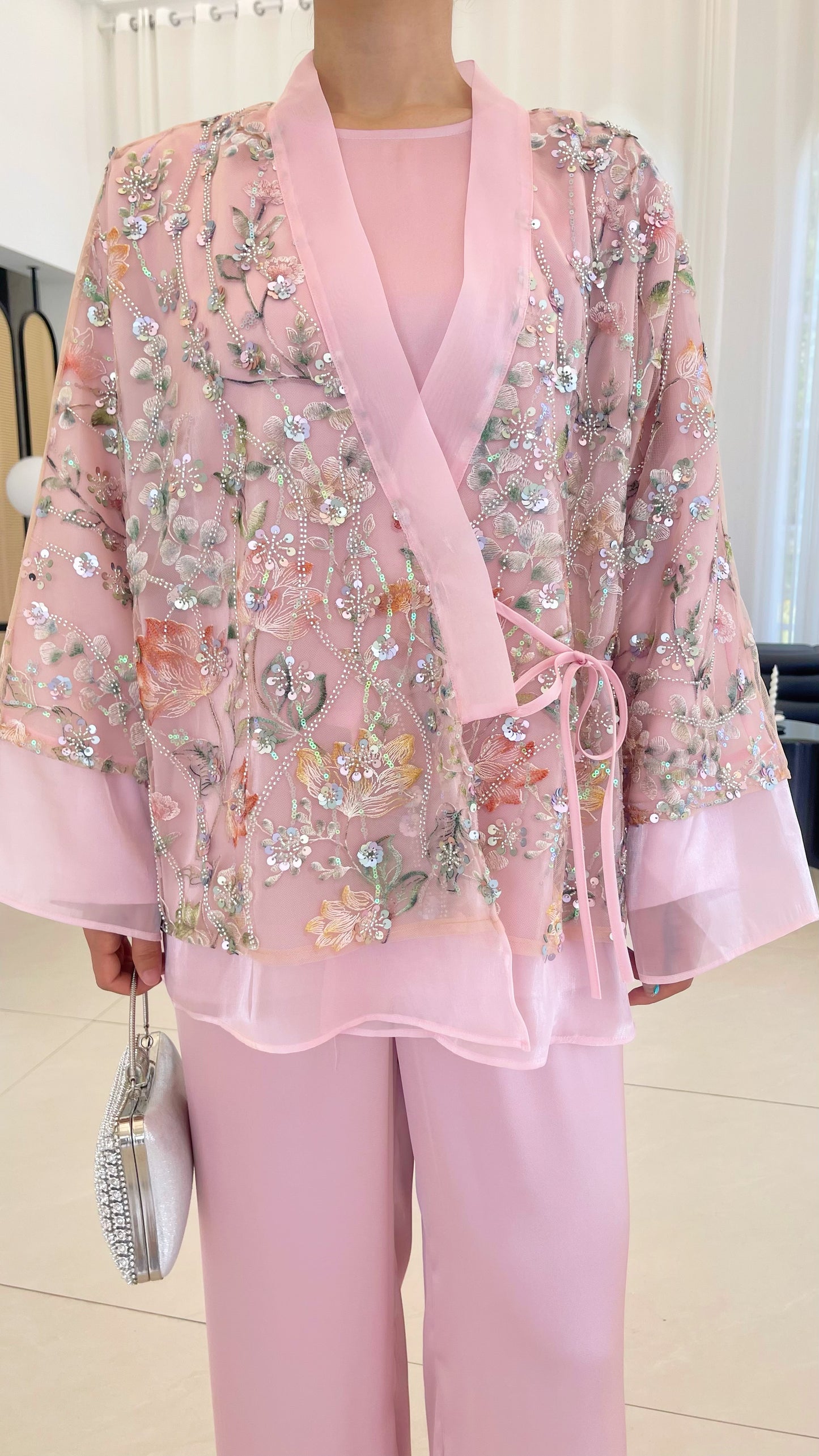 MSL897 Sequin Embroidery Short Jacket