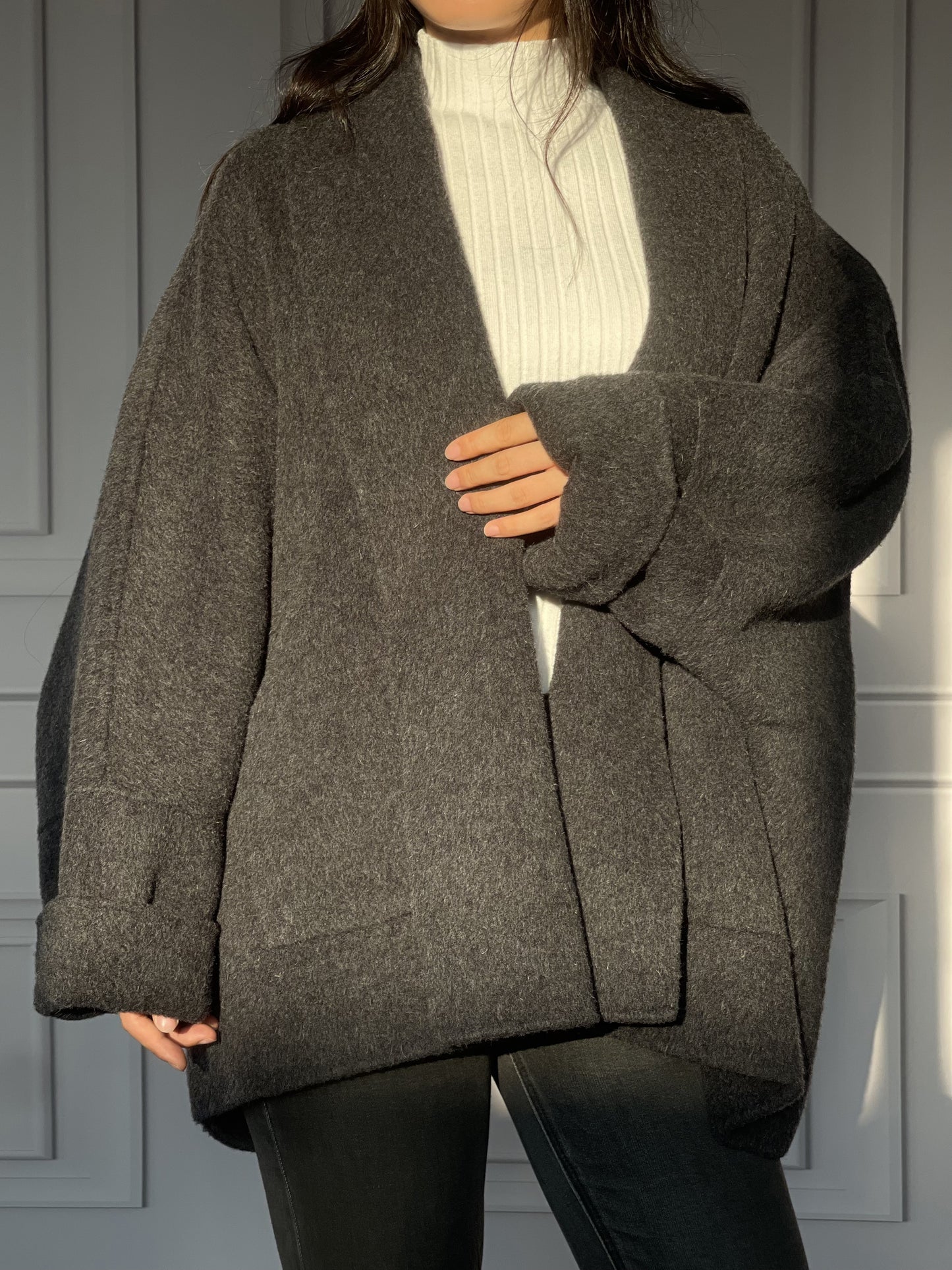 DY4 Women's Short Coat, Double-sided Woolen Short Jacket