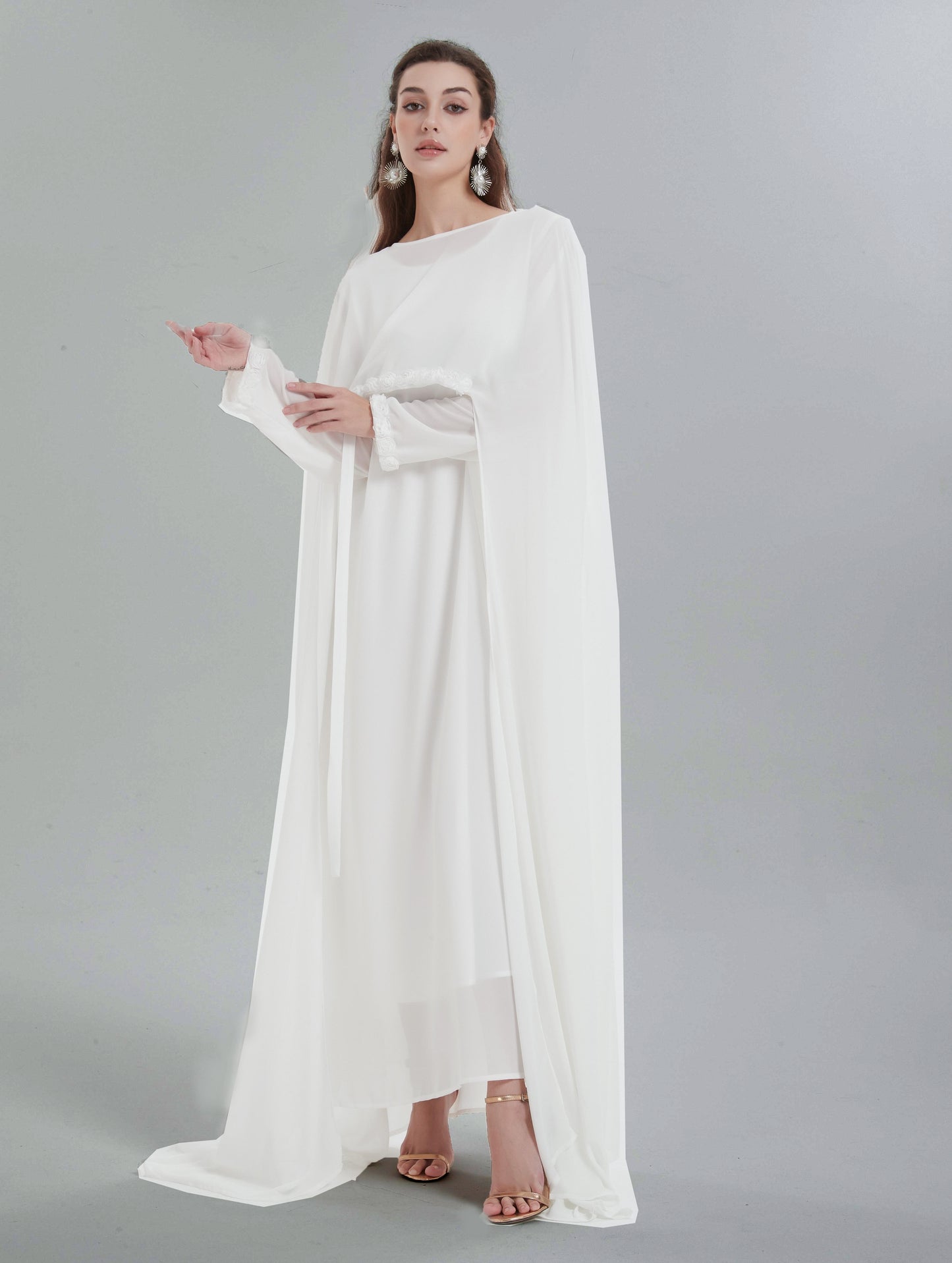 Kebaya abaya islam muslim Middle East Dubai Muslim women's solid color coat and dress two-piece set MSL0812