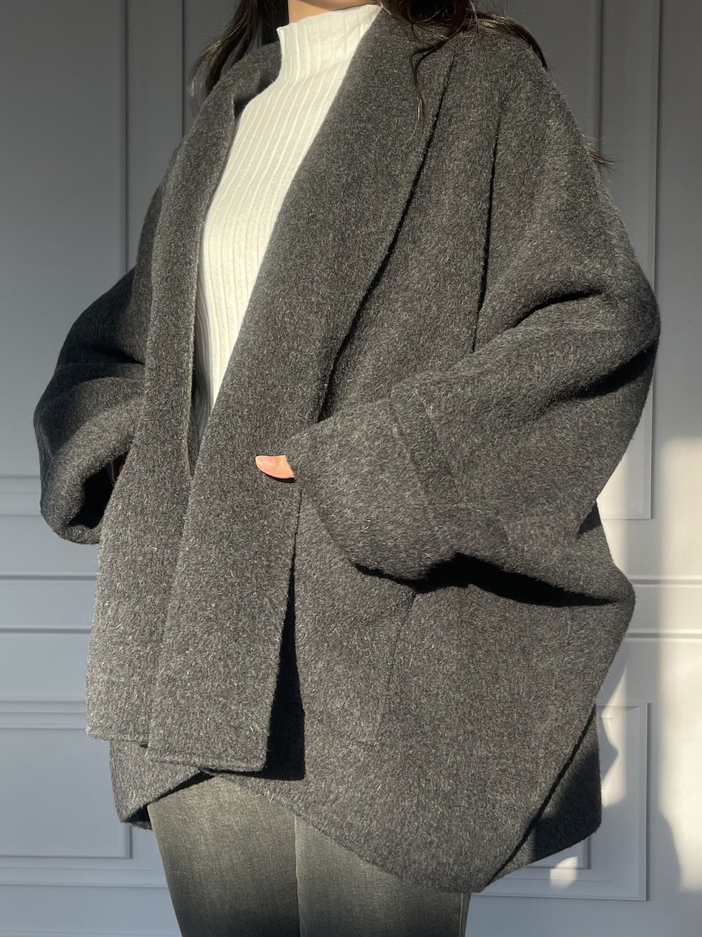 DY4 Women's Short Coat, Double-sided Woolen Short Jacket