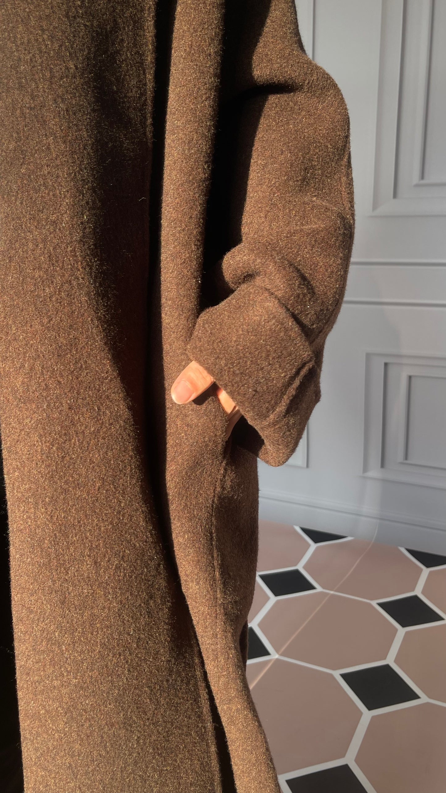 DY5 Women's Long Coat, Lapel Belt, Double-sided Woolen Coat