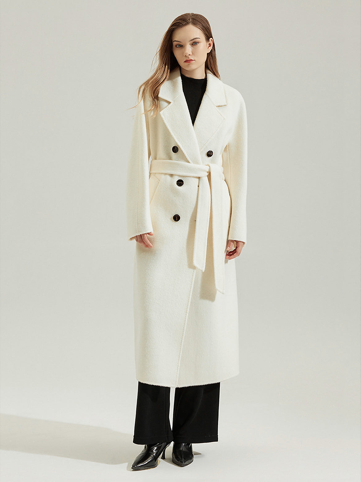 TU3801-D Women's Double-sided Woolen Coat for Autumn and Winter
