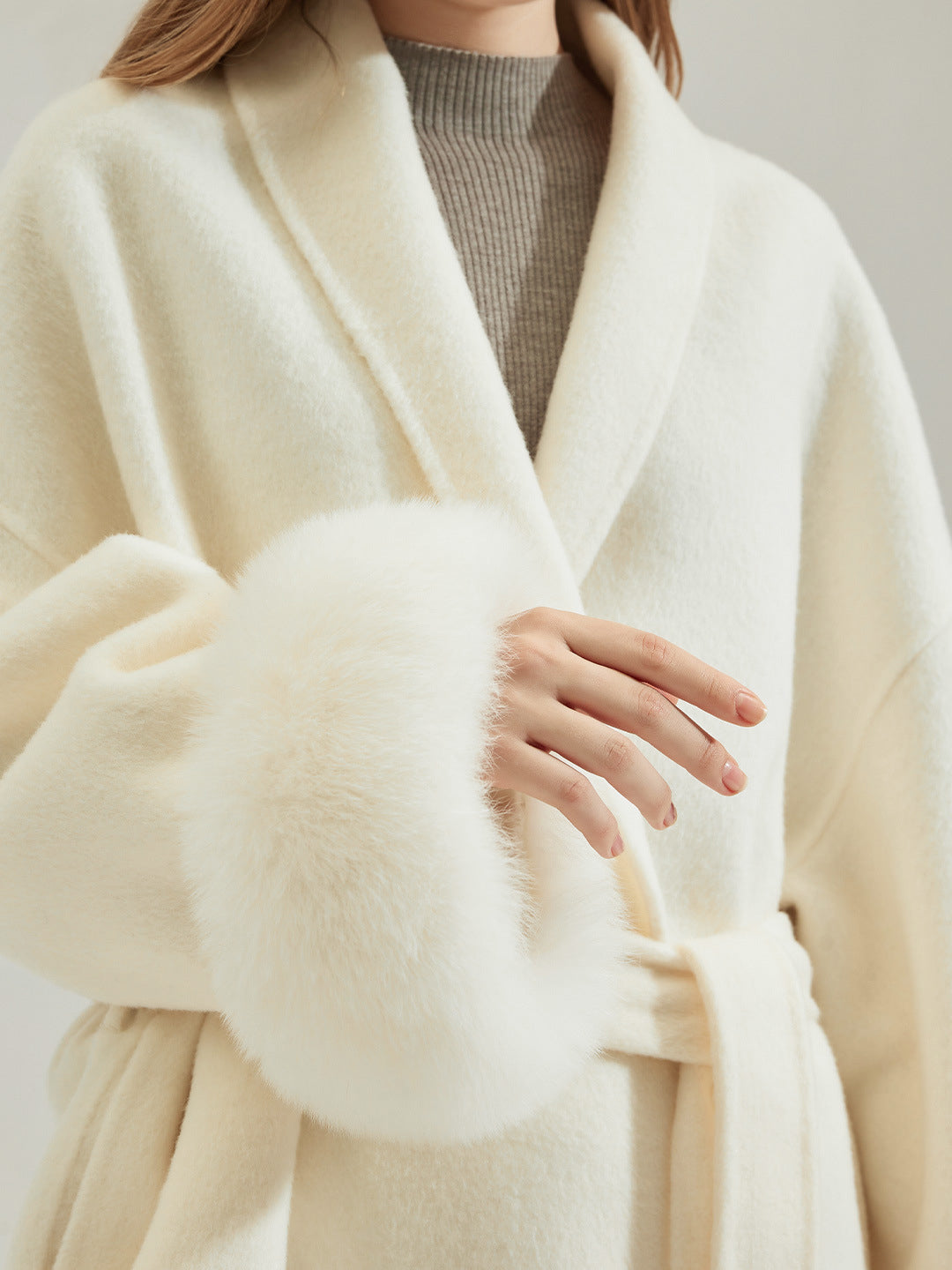 TU2257 Fall/Winter Women's Wool Short Fur Coat with Double-sided Fabric Overcoat