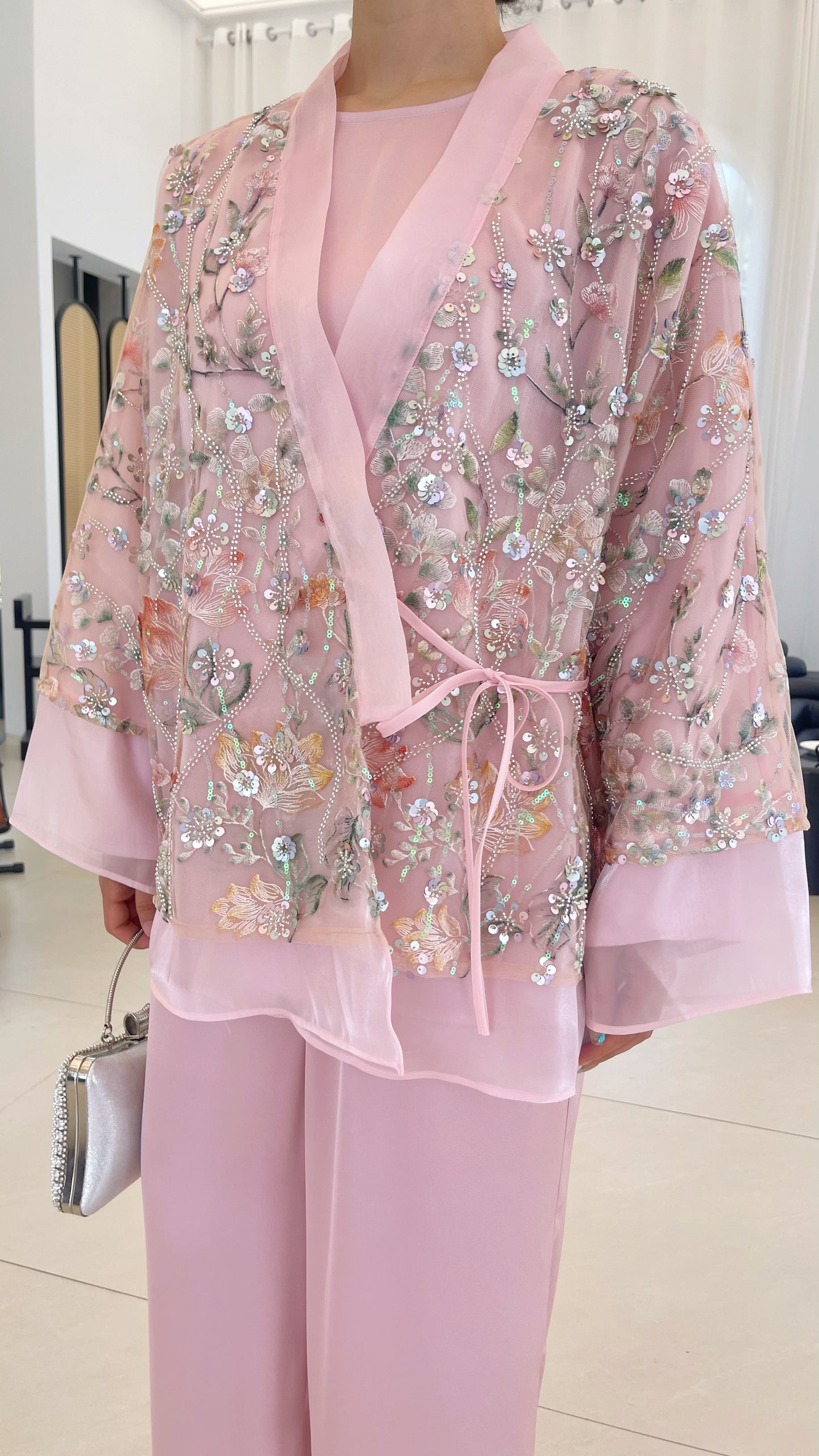 MSL897 Sequin Embroidery Short Jacket