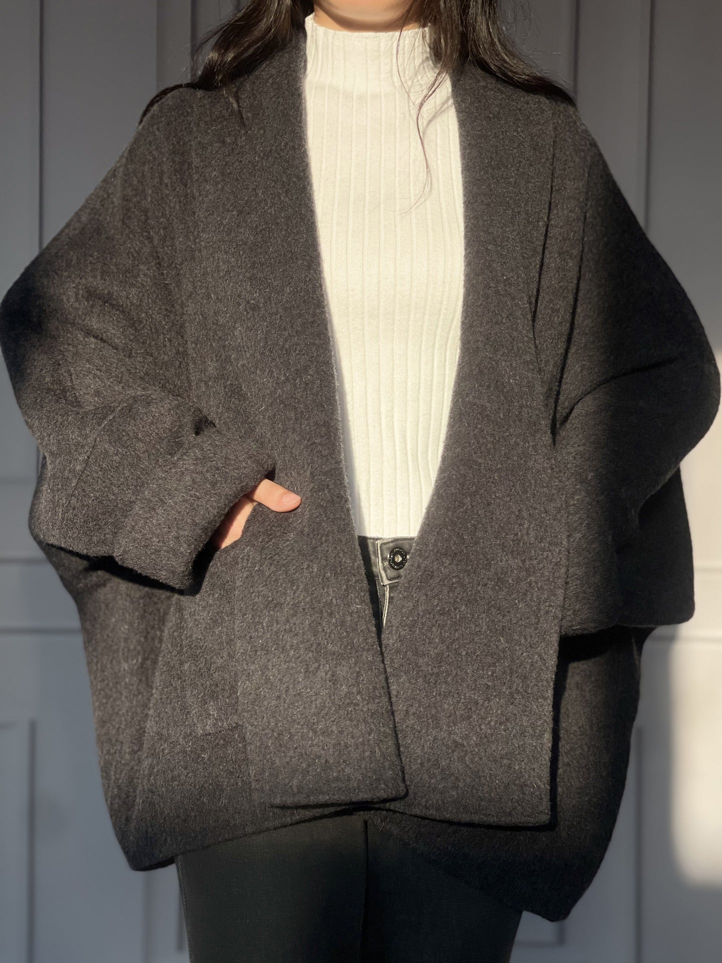 DY4 Women's Short Coat, Double-sided Woolen Short Jacket