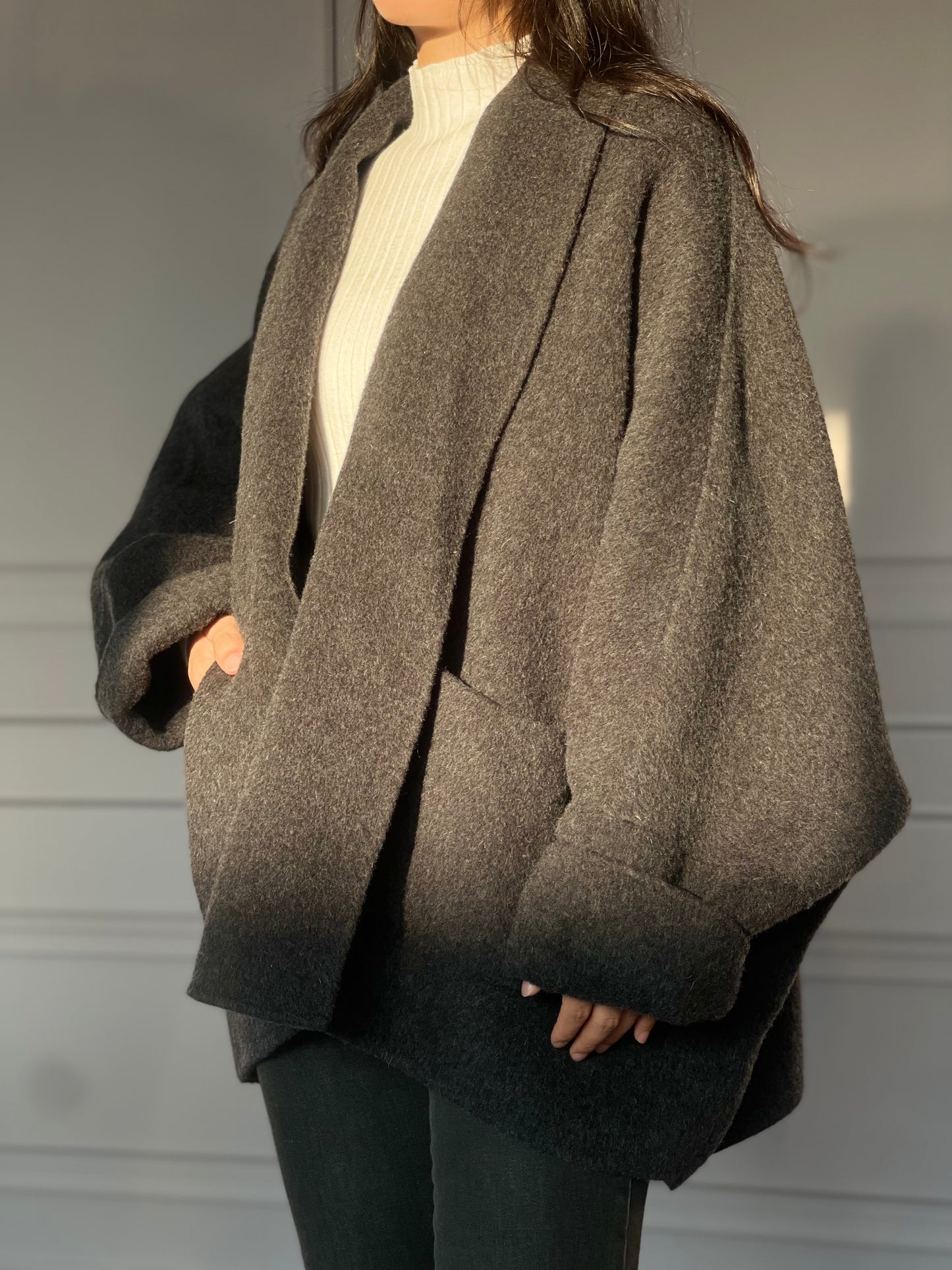 DY4 Women's Short Coat, Double-sided Woolen Short Jacket