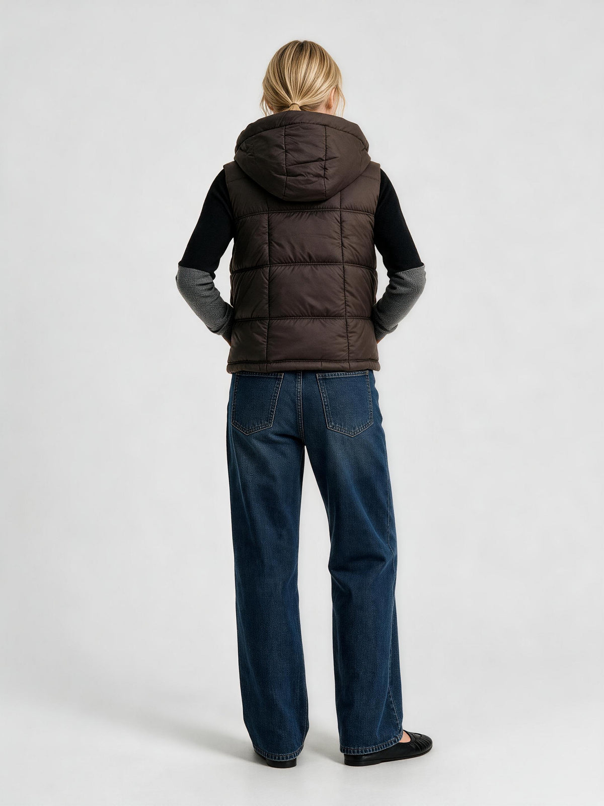 915 Sleeveless Puffer Vest - Hooded, Drawstring, Warm | Hojumbo