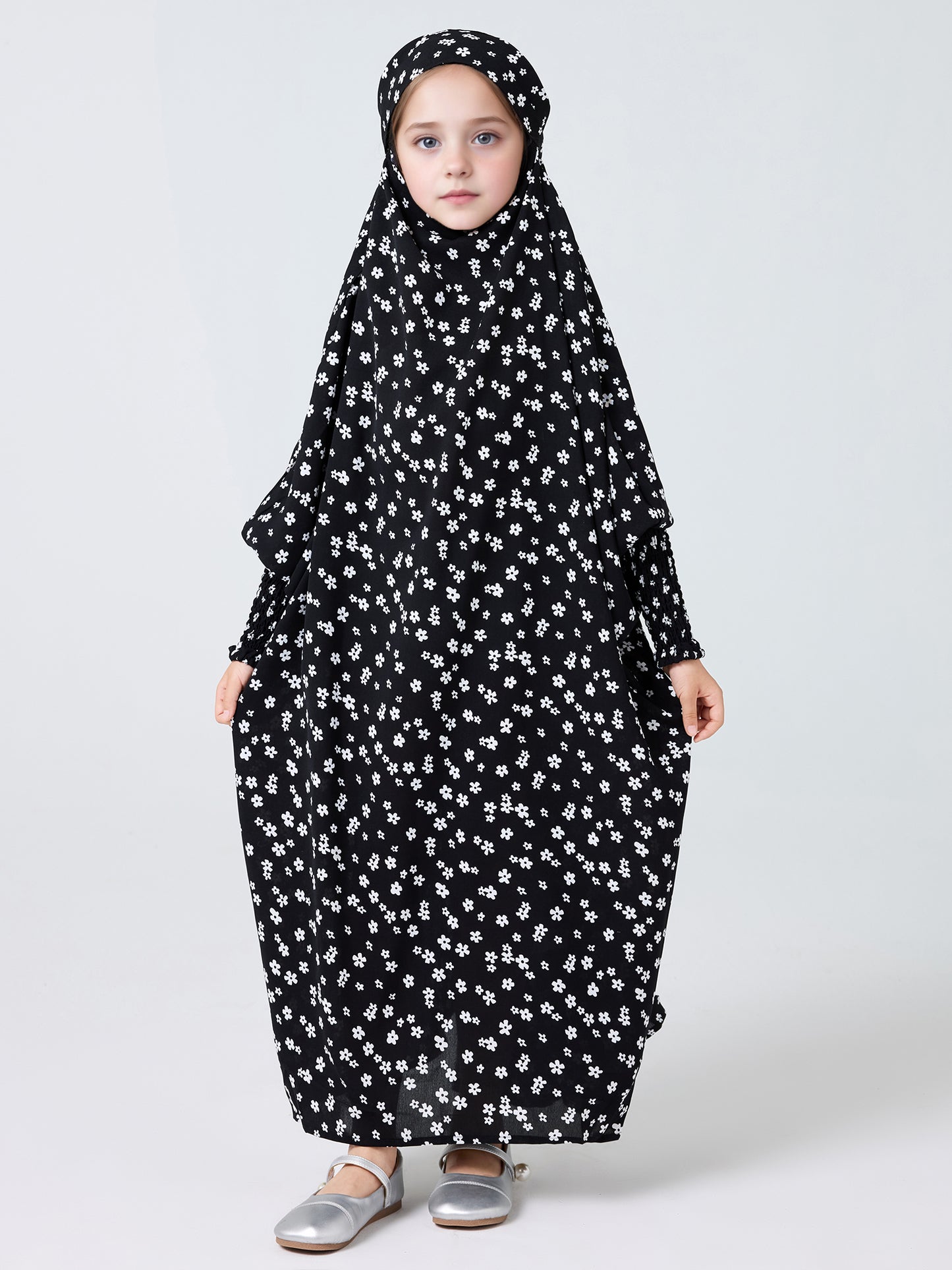 Ramadan Muslim kids Girls Abaya Long Kaftan Robe Dress Kids Clothes For Gift MSL966