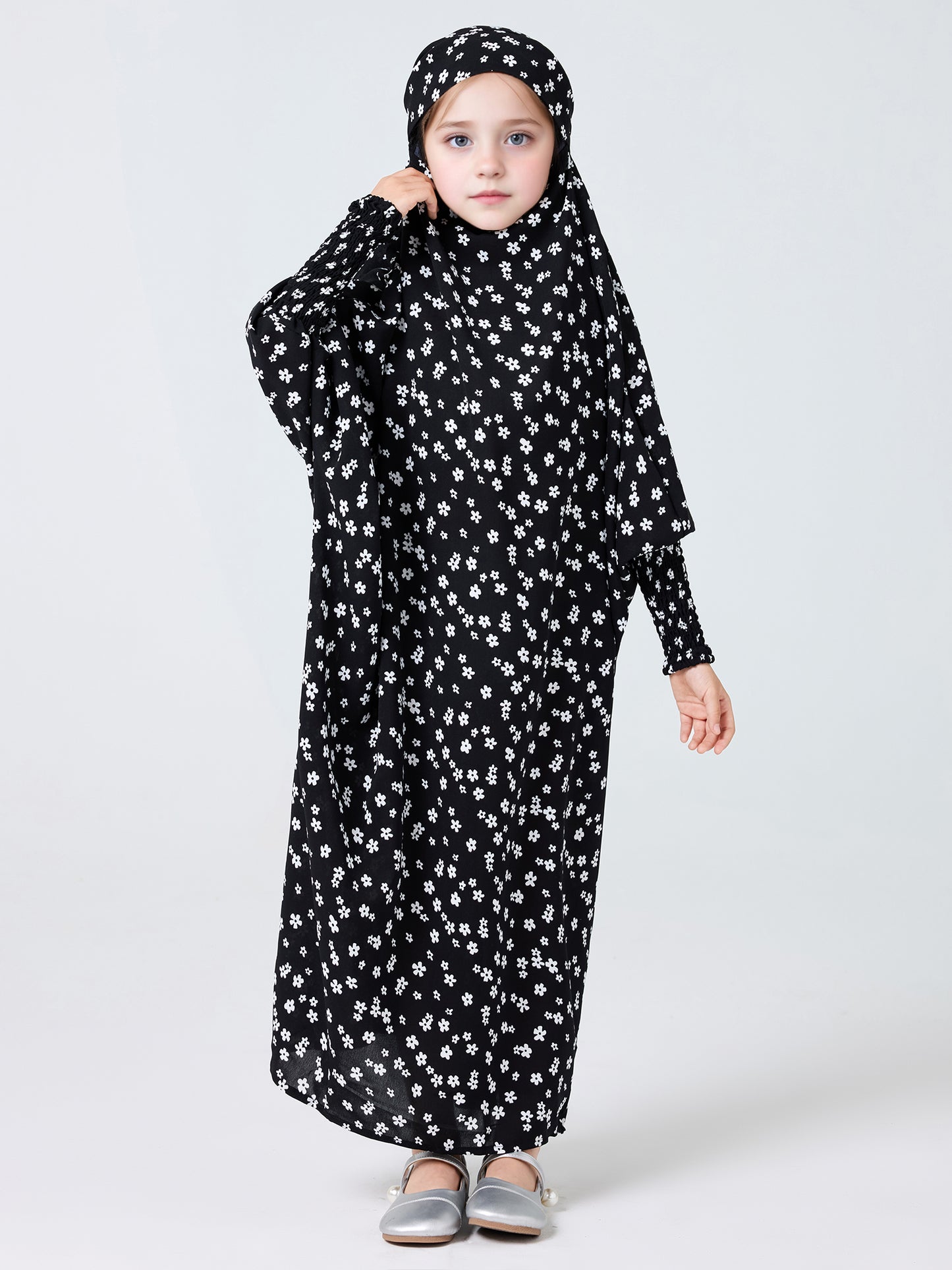 Ramadan Muslim kids Girls Abaya Long Kaftan Robe Dress Kids Clothes For Gift MSL966