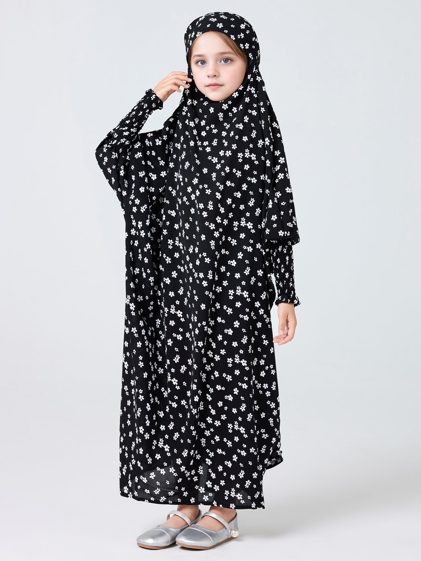 Ramadan Muslim kids Girls Abaya Long Kaftan Robe Dress Kids Clothes For Gift MSL966