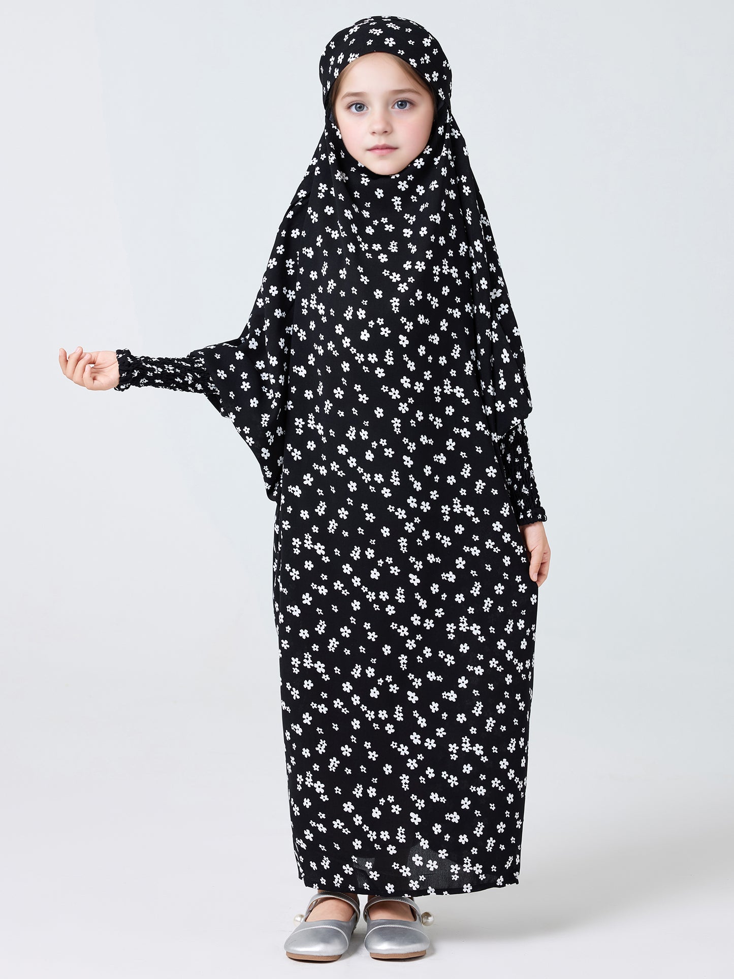 Ramadan Muslim kids Girls Abaya Long Kaftan Robe Dress Kids Clothes For Gift MSL966
