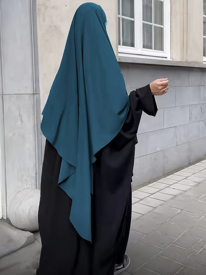 Ramadan Solid Color Scarf Long Hijab Kebaya, Casual Elastic Turban Large Shawl Windproof Head Wraps Bandana Women Headscarves MSL55