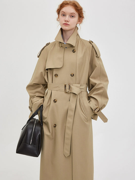DY3 【Pre-order】 Women's Mid-length Coat with Double-breasted Collar and Front-opening Blazer
