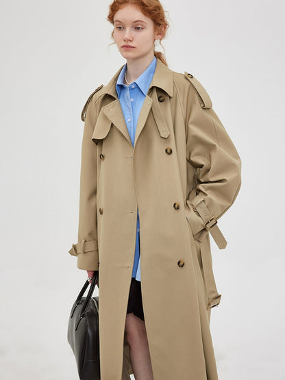 DY3 【Pre-order】 Women's Mid-length Coat with Double-breasted Collar and Front-opening Blazer