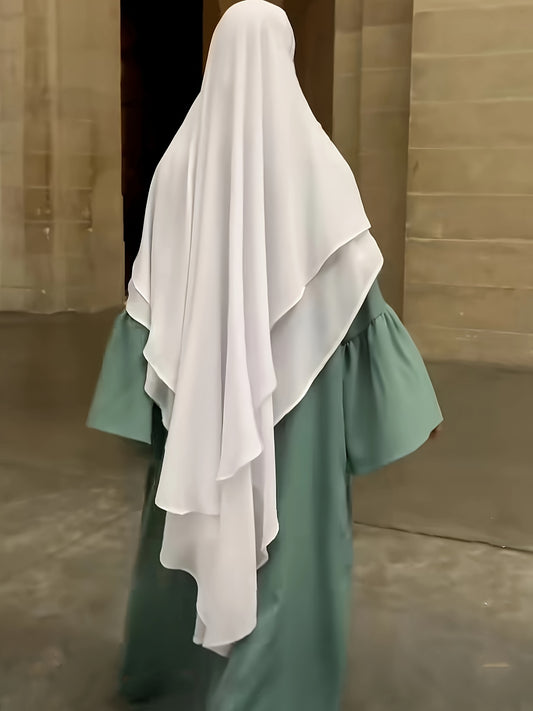 Telekung Double-Layer Chiffon Khimar Hijab | MSL67 | Hojumbo