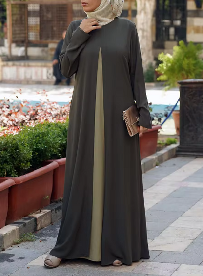Ramadan abaya Middle East Dubai Muslim women solid color slit long dress robe MSL203