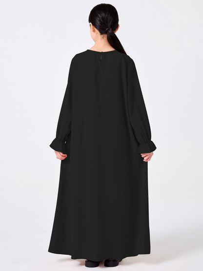 Ramadan Middle Eastern Muslim Girls Solid Color Prayer Dress Shawl Top Coat Dress Abaya Suit MSL0249