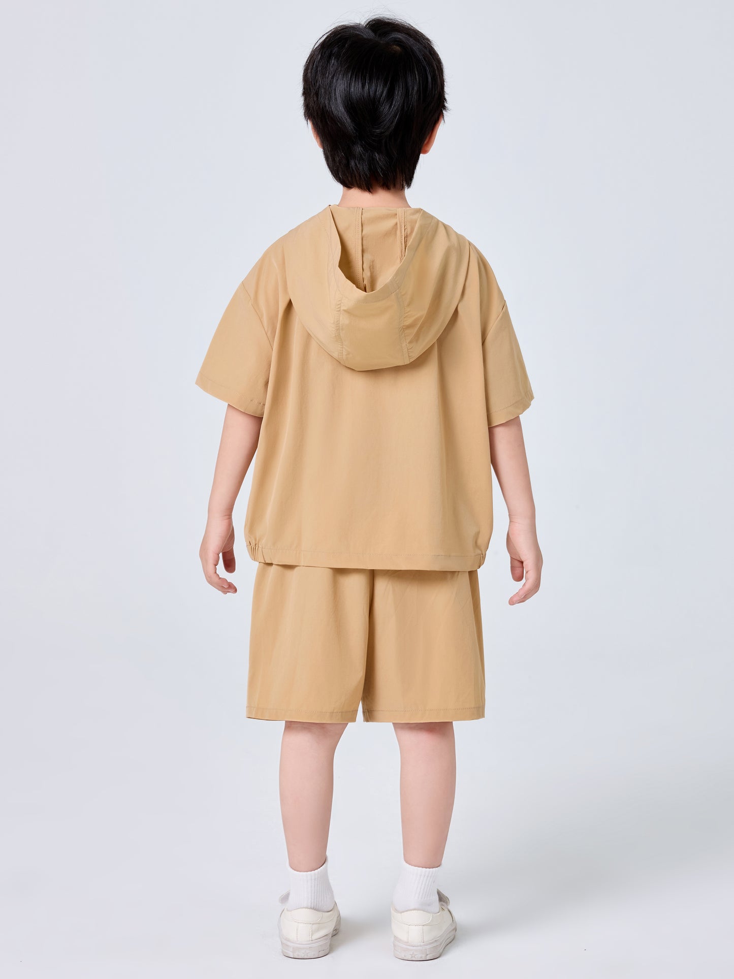 MSL877 Boys 2-Piece Set - Hooded, Short Sleeve, Solid Color | Hojumbo