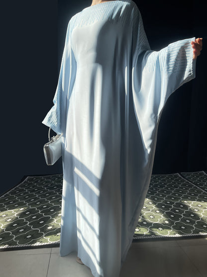MSL324 Middle Eastern Muslim Maxi Dress Women's Robe Solid Color Bat-sleeve Hotfix Crystals Abaya