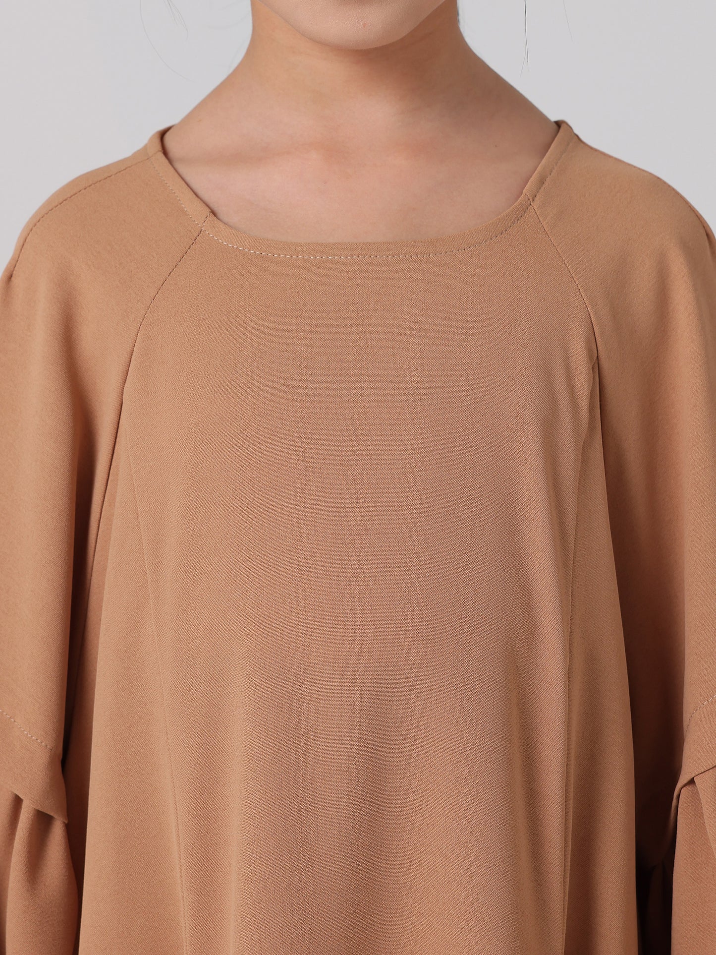 MSL255 Girls' Pleated Dress Round Neck Pockets Solid Color | Girls' Dress, Kids Abaya | Hojumbo