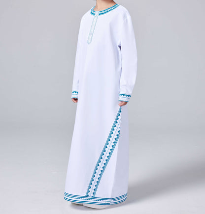 Ramadan Muslim Middle East Arab Dubai Malaysian boy printed loose robe button-up shirt MSL209