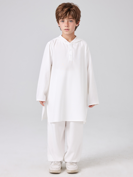 MSL109 Boys 2-Piece Set - Hooded, Solid Color, Long Sleeve | Hojumbo