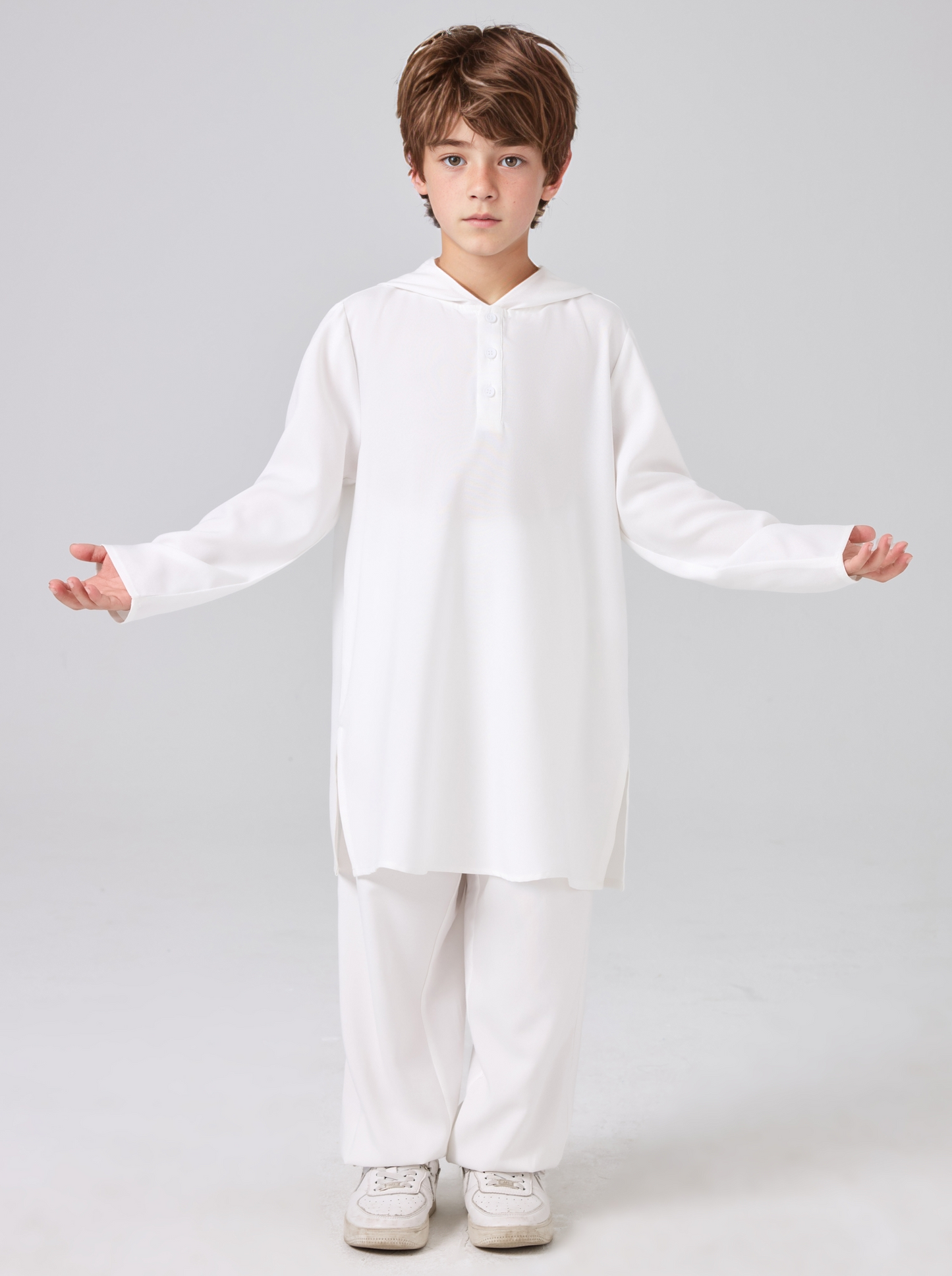 MSL109 Boys 2-Piece Set - Hooded, Solid Color, Long Sleeve | Hojumbo