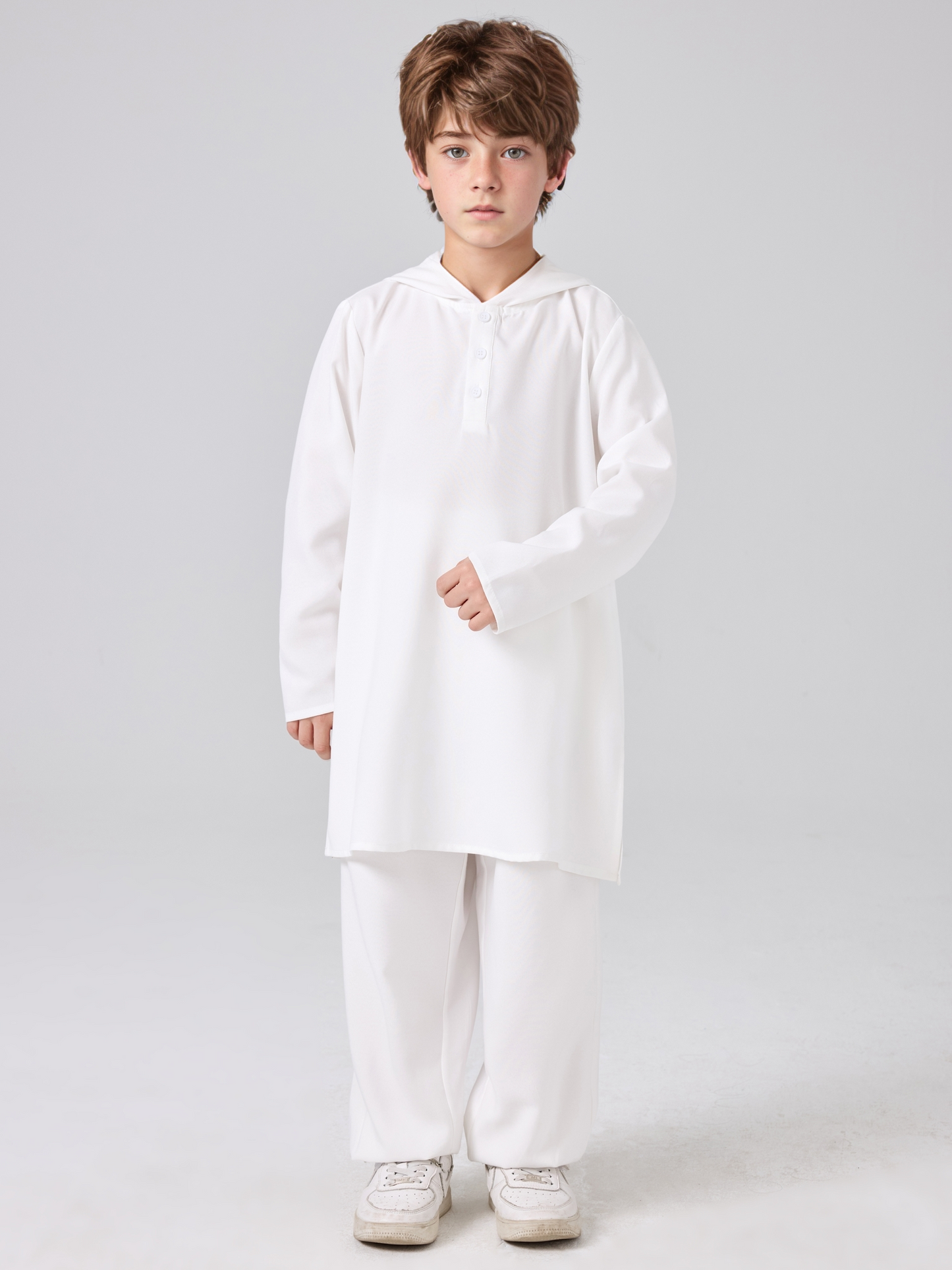 MSL109 Boys 2-Piece Set - Hooded, Solid Color, Long Sleeve | Hojumbo