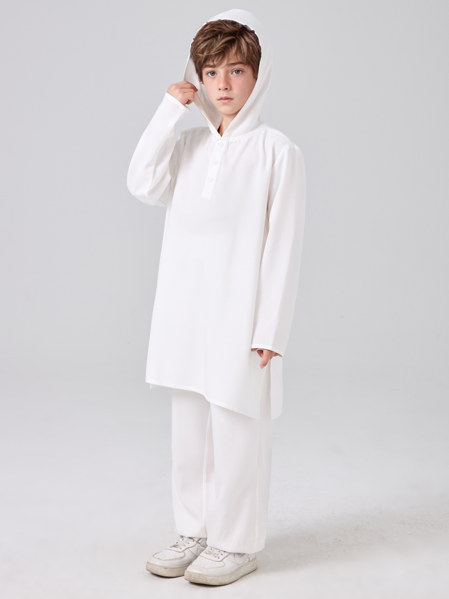 MSL109 Boys 2-Piece Set - Hooded, Solid Color, Long Sleeve | Hojumbo