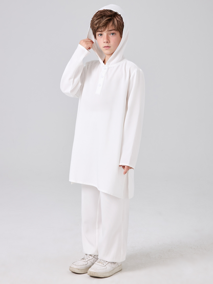 MSL109 Boys 2-Piece Set - Hooded, Solid Color, Long Sleeve | Hojumbo