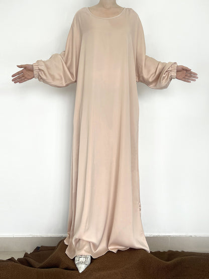 Ramadan Crew Neck Long Sleeve Kaftan Dress, Elegant Maxi Length Tied Dress, Women's Clothing MSL17
