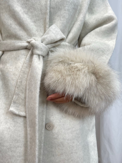 CT017 Wool Coat - 100% Wool, High Collar, Belted, Button Front, Long Length | Hojumbo
