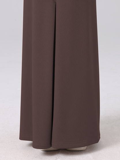 MSL228 Modest Girls' Abaya Set - Ribbed Knit, Ice Silk, 2-Piece | Hojumbo