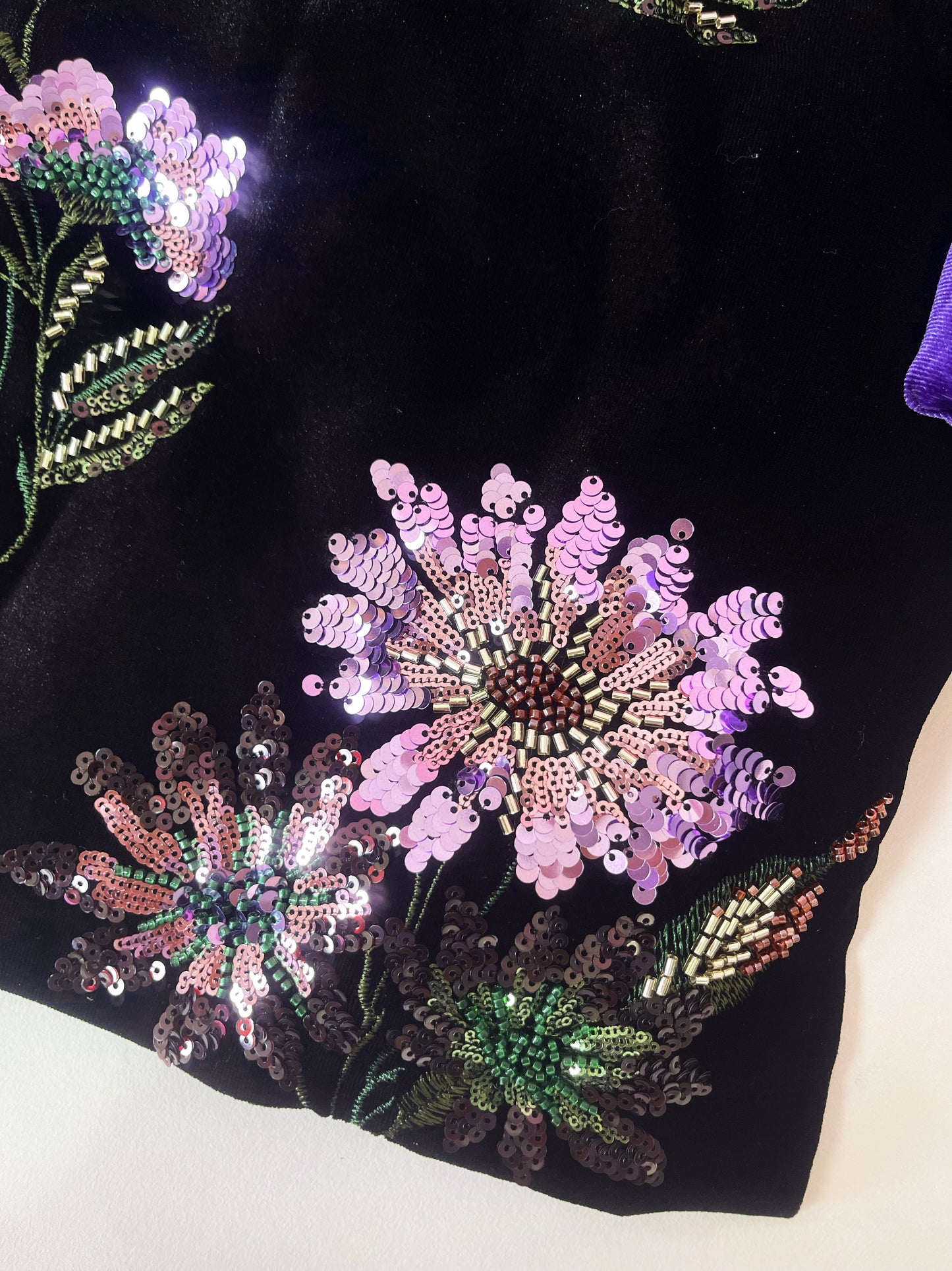 MSL902 Luxurious Handcrafted Sequined Beaded Velvet Cotton Jacket