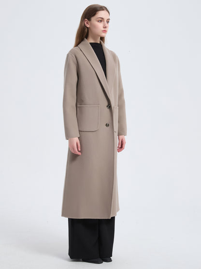 MN007 Women's 70% Wool Coat, Winter Single-breasted Lapel Wool Coat Jacket