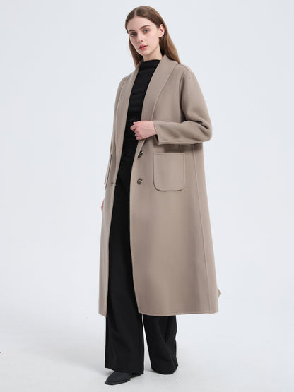 MN007 Women's 70% Wool Coat, Winter Single-breasted Lapel Wool Coat Jacket